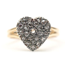 將圖片載入圖庫檢視器 Victorian Rose Cut Diamond Heart Ring