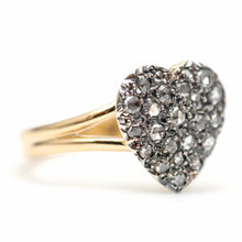將圖片載入圖庫檢視器 Victorian Rose Cut Diamond Heart Ring