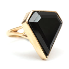 將圖片載入圖庫檢視器 14k Large Onyx Kite Ring