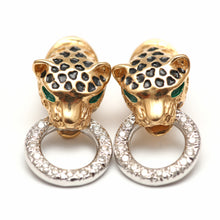 將圖片載入圖庫檢視器 14k Leopard Door Knocker Earrings