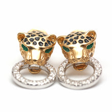將圖片載入圖庫檢視器 14k Leopard Door Knocker Earrings