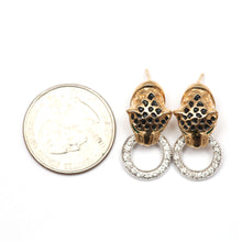 將圖片載入圖庫檢視器 14k Leopard Door Knocker Earrings