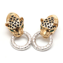 將圖片載入圖庫檢視器 14k Leopard Door Knocker Earrings