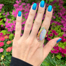 將圖片載入圖庫檢視器 14k Lightning Ridge Rainbow Ring