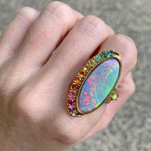將圖片載入圖庫檢視器 14k Lightning Ridge Rainbow Ring