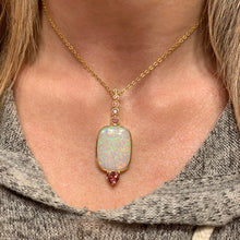 將圖片載入圖庫檢視器 14k Brazilian Opal Tourmaline Pendant
