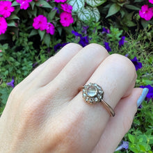 Load image into Gallery viewer, 9k Victorian Diamond Moonstone Bullet Ring