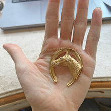 將圖片載入圖庫檢視器 Giant 14k Diamond Equestrian Pendant