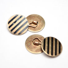 將圖片載入圖庫檢視器 10k Enamel Ostby Barton Cuff Link Earrings