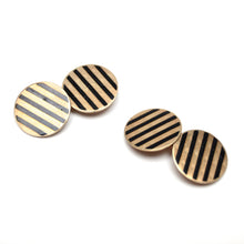 將圖片載入圖庫檢視器 10k Enamel Ostby Barton Cuff Link Earrings