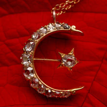 將圖片載入圖庫檢視器 18k Diamond Moon and Star Pendant