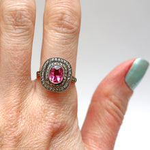 將圖片載入圖庫檢視器 Bubble Gum Pink Tourmaline Diamond Ring