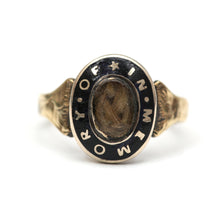 將圖片載入圖庫檢視器 10k Enamel Mourning Ring