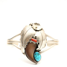 Load image into Gallery viewer, Vintage Navajo Sterling Bear Claw Cuff Bracelet
