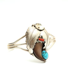 Load image into Gallery viewer, Vintage Navajo Sterling Bear Claw Cuff Bracelet
