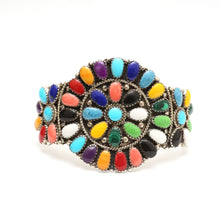 画像をギャラリービューアに読み込む, Navajo Juliana Williams Sterling Multi-stone Cuff Bracelet
