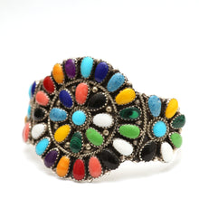 画像をギャラリービューアに読み込む, Navajo Juliana Williams Sterling Multi-stone Cuff Bracelet
