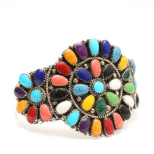 画像をギャラリービューアに読み込む, Navajo Juliana Williams Sterling Multi-stone Cuff Bracelet
