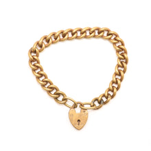 Load image into Gallery viewer, Antique Chain Bracelet with Heart Shaped Padlock Clasp
