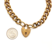 Load image into Gallery viewer, Antique Chain Bracelet with Heart Shaped Padlock Clasp

