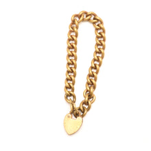Load image into Gallery viewer, Antique Chain Bracelet with Heart Shaped Padlock Clasp
