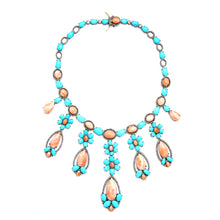 Laden Sie das Bild in den Galerie-Viewer, Turquoise Coral Diamond Festoon Necklace
