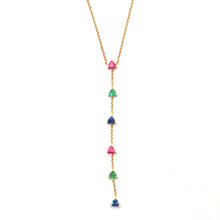 Carica l'immagine nel visualizzatore di Gallery, 14k Multigem Lariat Necklace
