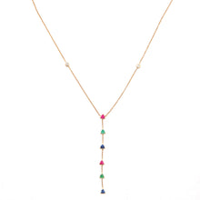 Carica l'immagine nel visualizzatore di Gallery, 14k Multigem Lariat Necklace
