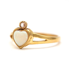 將圖片載入圖庫檢視器 14k Opal Heart Rose Cut Diamond Ring
