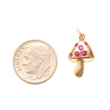 將圖片載入圖庫檢視器 14k Ruby Mushroom Charm
