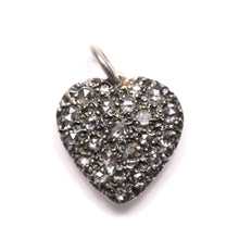 將圖片載入圖庫檢視器 10k Rose Cut Diamond Heart Charm
