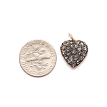 將圖片載入圖庫檢視器 10k Rose Cut Diamond Heart Charm
