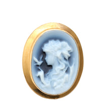 將圖片載入圖庫檢視器 18k Cameo Pendant Lady with a Bird
