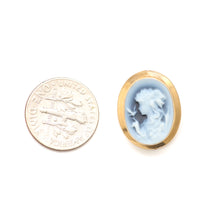 將圖片載入圖庫檢視器 18k Cameo Pendant Lady with a Bird
