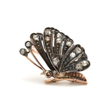 將圖片載入圖庫檢視器 14k Victorian Rose Cut Diamond Butterfly Ring
