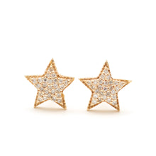 画像をギャラリービューアに読み込む, 14k Pavé Diamond Star Stud Earrings
