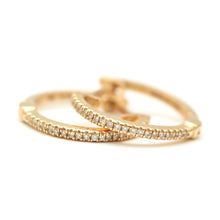 Load image into Gallery viewer, 14k Pavé Diamond Hopp Huggie Earrings
