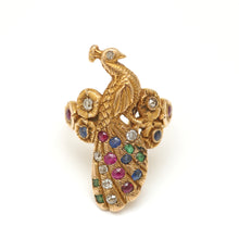 Laden Sie das Bild in den Galerie-Viewer, 14k Multigem Peacock Ring
