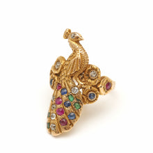 Laden Sie das Bild in den Galerie-Viewer, 14k Multigem Peacock Ring
