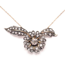 將圖片載入圖庫檢視器 18k Rose Cut Diamond Victorian Floral Necklace
