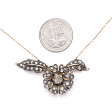 將圖片載入圖庫檢視器 18k Rose Cut Diamond Victorian Floral Necklace
