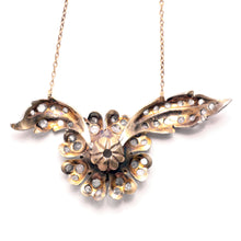 將圖片載入圖庫檢視器 18k Rose Cut Diamond Victorian Floral Necklace
