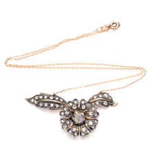 將圖片載入圖庫檢視器 18k Rose Cut Diamond Victorian Floral Necklace
