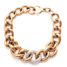 画像をギャラリービューアに読み込む, 14k Italian Diamond Curb Link Bracelet
