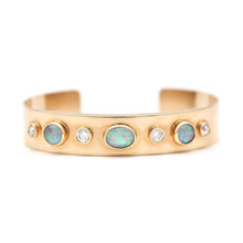 画像をギャラリービューアに読み込む, 18k Opal Diamond Cuff Bracelet
