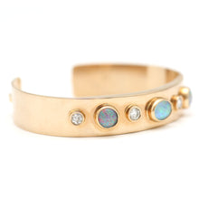 画像をギャラリービューアに読み込む, 18k Opal Diamond Cuff Bracelet

