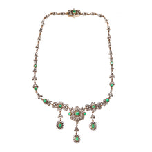 Laden Sie das Bild in den Galerie-Viewer, Antique Emerald Rose Cut Diamond Necklace
