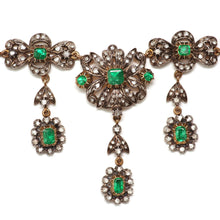 Laden Sie das Bild in den Galerie-Viewer, Antique Emerald Rose Cut Diamond Necklace
