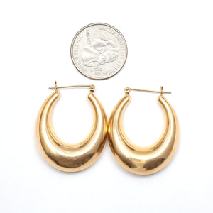 14k Oversized Hollow Vintage Hoops