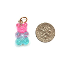 Laden Sie das Bild in den Galerie-Viewer, 14k Glitter Bear Charm BlueRazz
